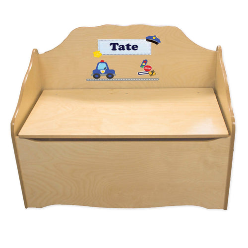 Personalized Police Natural Toy Chest