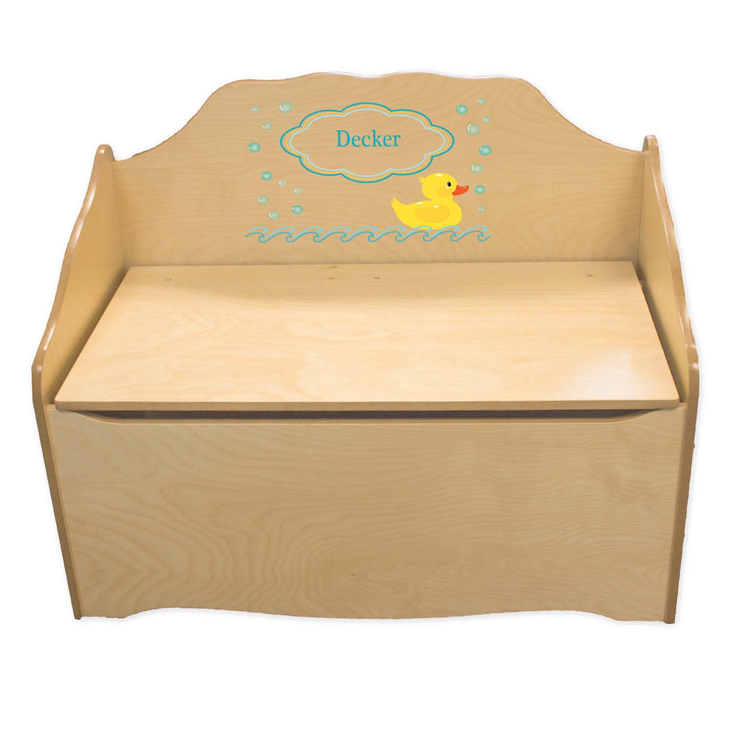 Personalized Rubber Ducky Natural Toy Chest