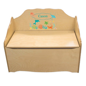 Personalized Sea and Marine Natural Toy Chest