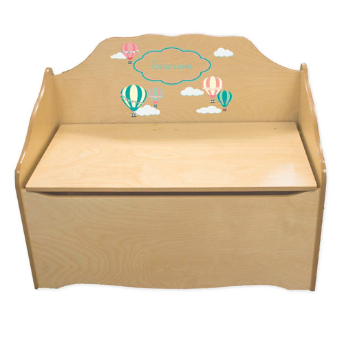 Personalized Hot Air Balloon Natural Toy Chest