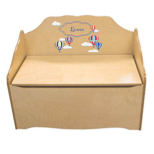 Personalized Hot Air Balloon Primary Natural Toy Chest
