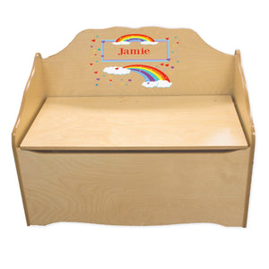 Personalized Rainbow Natural Toy Chest