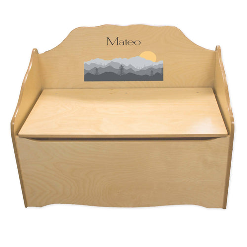 Personalized Misty Mountain Natural Toy Chest