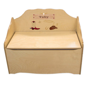 Personalized Wild West Natural Toy Chest