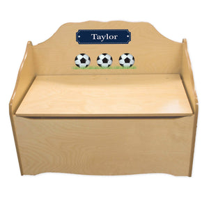 Personalized Soccer Natural Toy Chest