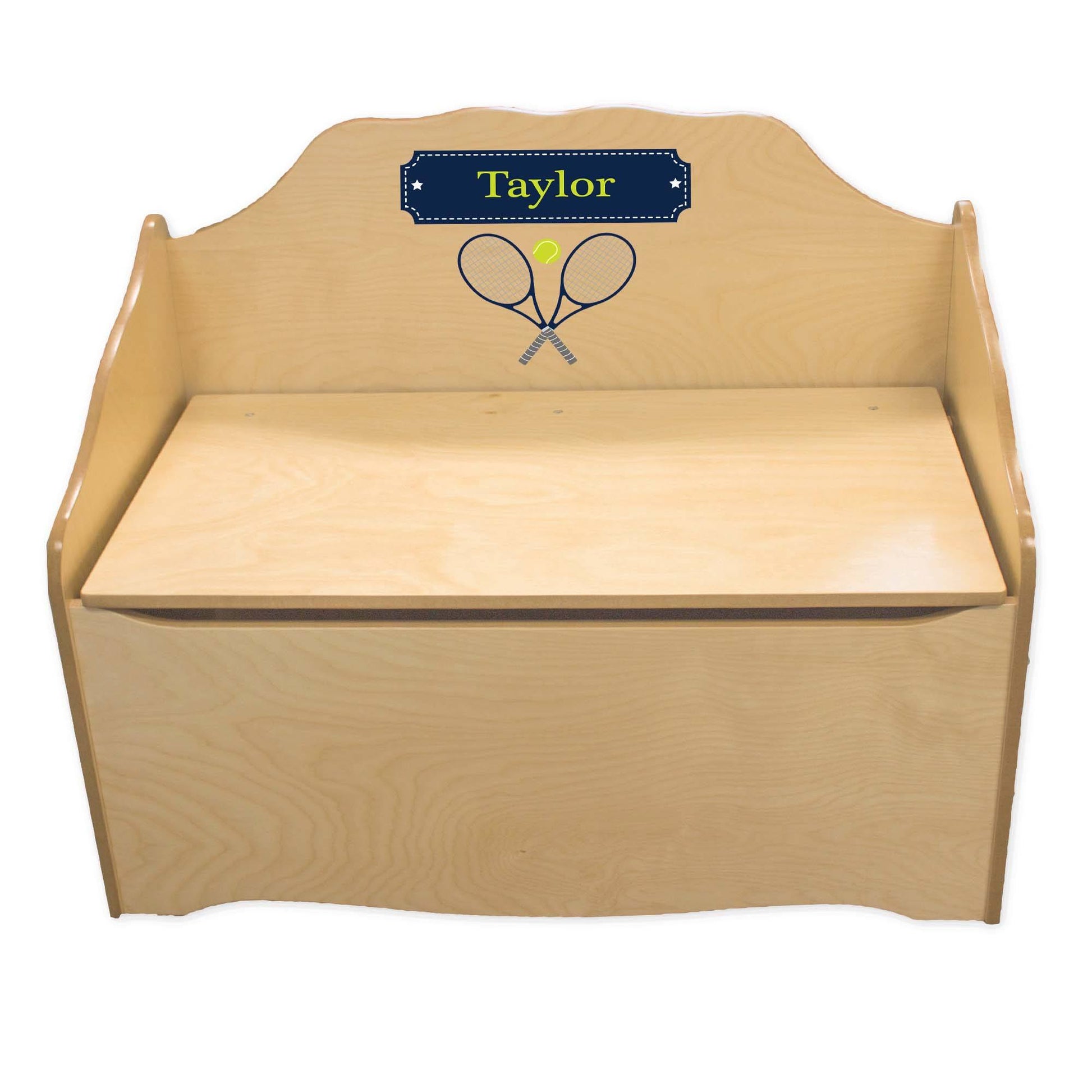 Personalized Tennis Natural Toy Chest