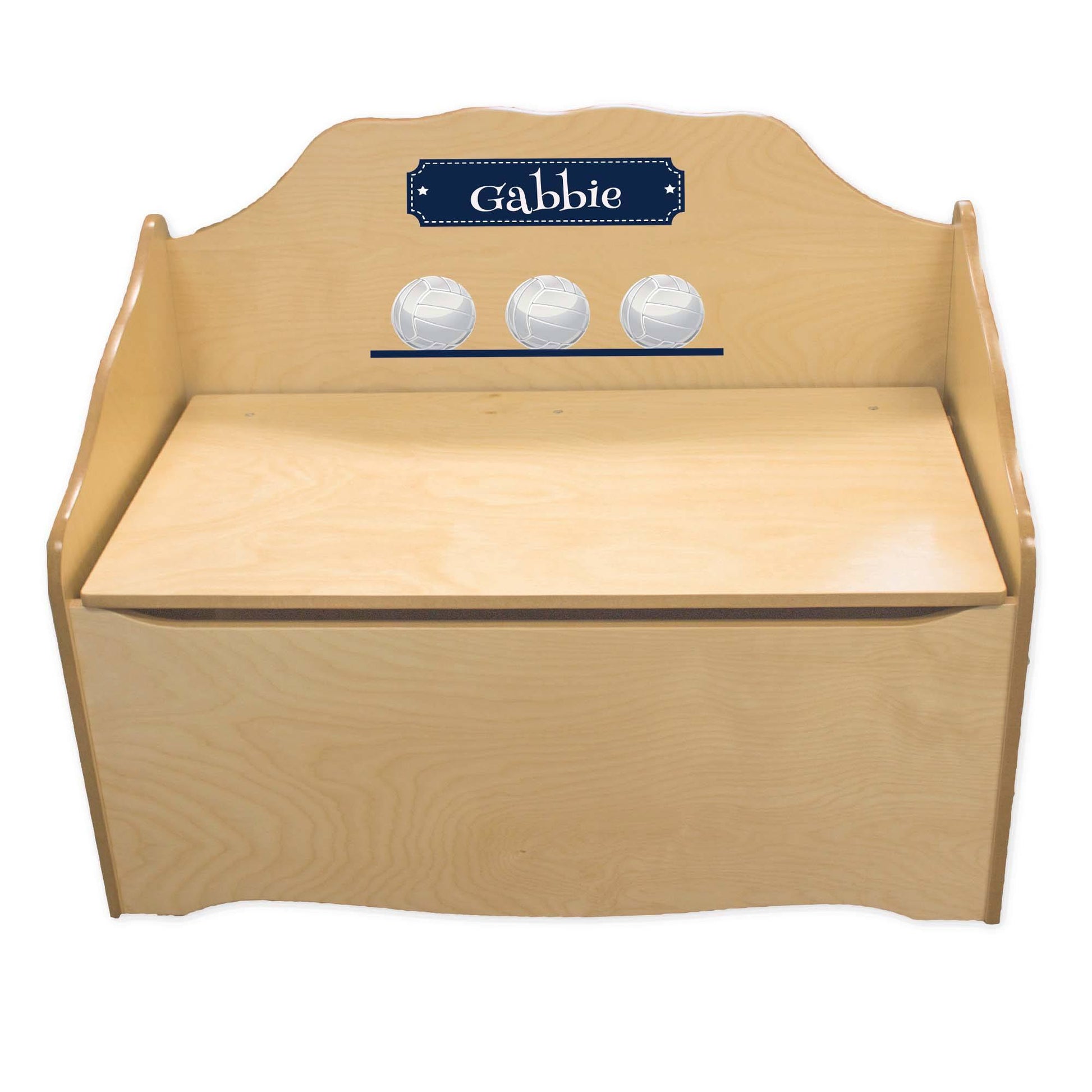 Personalized Volleyball Natural Toy Chest