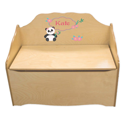 Personalized Panda Natural Toy Chest