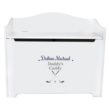 White Wooden Toy Box Bench with Golf design
