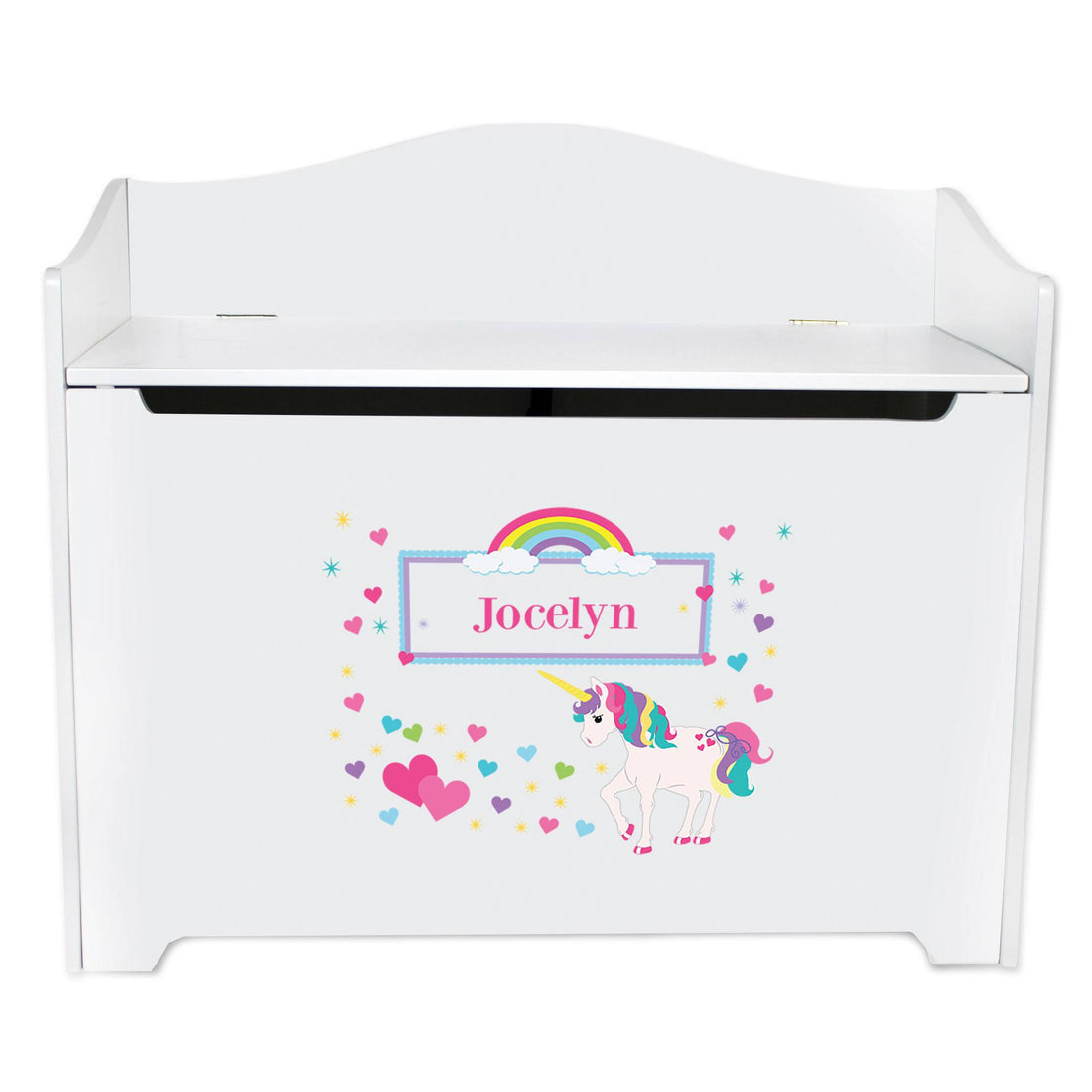 Girls Personalized Unicorn Toy Box Chest