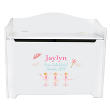 White Wooden Toy Box Bench African American Ballerina