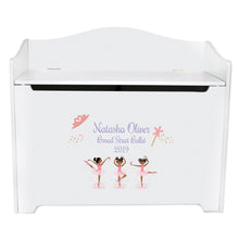 White Wooden Toy Box Bench African American Ballerina
