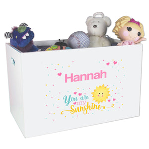 Personalized You Are My Sunshine Open Top Toy Box